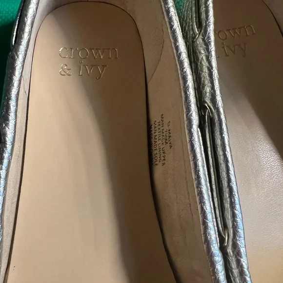 Crown & Ivy sz 7.5 Gold Malya flats NWOT - Picture 6 of 13